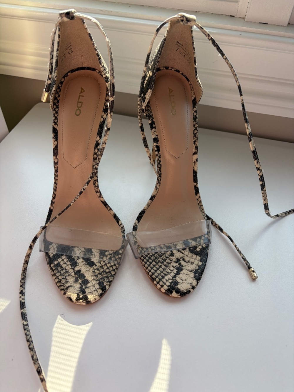 Snake print sandals